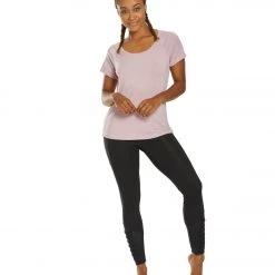 CLOTHING Marika Huntington Short Sleeve Yoga Tee Mauve Shadows