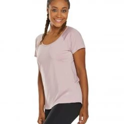 CLOTHING Marika Huntington Short Sleeve Yoga Tee Mauve Shadows