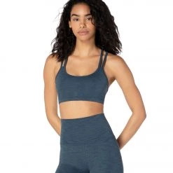 CLOTHING Beyond Yoga Heather Rib Yoga Sports Bra Blue Horizon Heather