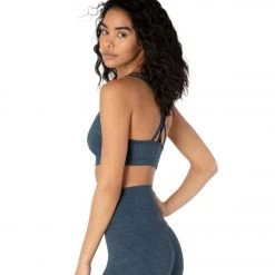 CLOTHING Beyond Yoga Heather Rib Yoga Sports Bra Blue Horizon Heather