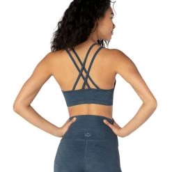 CLOTHING Beyond Yoga Heather Rib Yoga Sports Bra Blue Horizon Heather