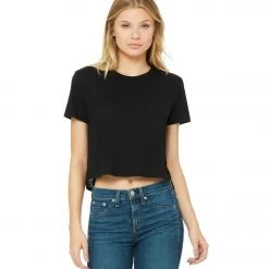 CLOTHING Bella + Canvas Flowy Cropped Tee Black