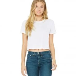Bella + Canvas Flowy Cropped Tee White