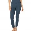 Beyond Yoga Heather Rib High Waisted 7/8 Yoga Leggings Blue Horizon Heather Women