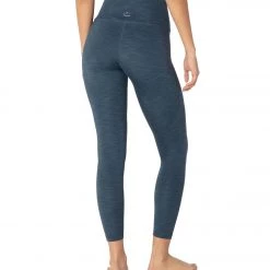 Beyond Yoga Heather Rib High Waisted 7/8 Yoga Leggings Blue Horizon Heather Women