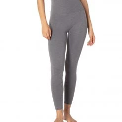 Beyond Yoga Heather Rib High Waisted 7/8 Yoga Leggings Gray Heather Women