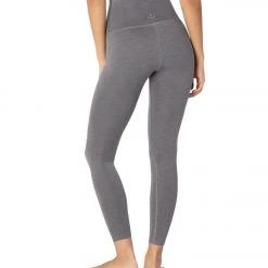 Beyond Yoga Heather Rib High Waisted 7/8 Yoga Leggings Gray Heather Women