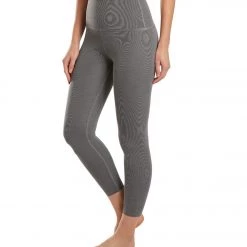 Beyond Yoga Heather Rib High Waisted 7/8 Yoga Leggings Gray Heather Women