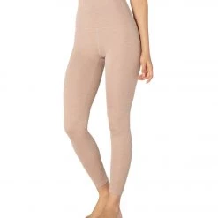CLOTHING Beyond Yoga Heather Rib High Waisted 7/8 Yoga Leggings Desert Suede Heather