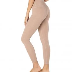 CLOTHING Beyond Yoga Heather Rib High Waisted 7/8 Yoga Leggings Desert Suede Heather