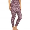 Balance Collection Opatek Lux High Waisted Printed Yoga Capris Black Plum Marble Speckle CLOTHING