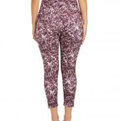 Balance Collection Opatek Lux High Waisted Printed Yoga Capris Black Plum Marble Speckle CLOTHING