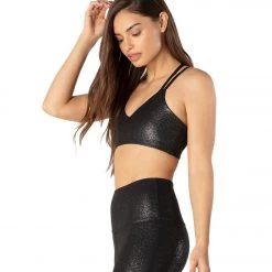 CLOTHING Beyond Yoga Twinkle Yoga Sports Bra Black/Silver Twinkle