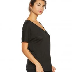 Bella + Canvas Slouchy V-Neck Tee Black