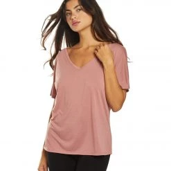 Bella + Canvas Slouchy V-Neck Tee Mauve CLOTHING