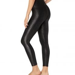Beyond Yoga Twinkle High Waisted 7/8 Yoga Leggings Black/Silver Twinkle CLOTHING