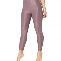 Beyond Yoga Twinkle High Waisted 7/8 Yoga Leggings Wild Orchid/Rose Gold Twinkle