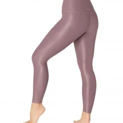 Beyond Yoga Twinkle High Waisted 7/8 Yoga Leggings Wild Orchid/Rose Gold Twinkle