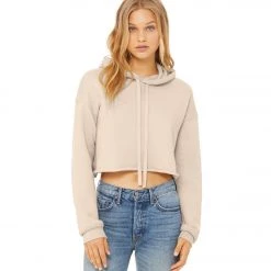 Bella + Canvas Cropped Fleece Hoodie Heather Dust