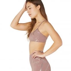 Beyond Yoga Lost Your Marbles Yoga Sports Bra Dusty Mauve/Shiny Gunmetal Marble CLOTHING 11 Beyond Yoga Lost Your Marbles Yoga Sports Bra Dusty Mauve/Shiny Gunmetal Marble CLOTHING