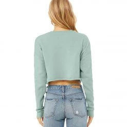 Bella + Canvas Cropped Crew Fleece Pullover Dusty Blue 9 Bella + Canvas Cropped Crew Fleece Pullover Dusty Blue
