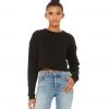 Bella + Canvas Cropped Crew Fleece Pullover Black 1 Bella + Canvas Cropped Crew Fleece Pullover Black