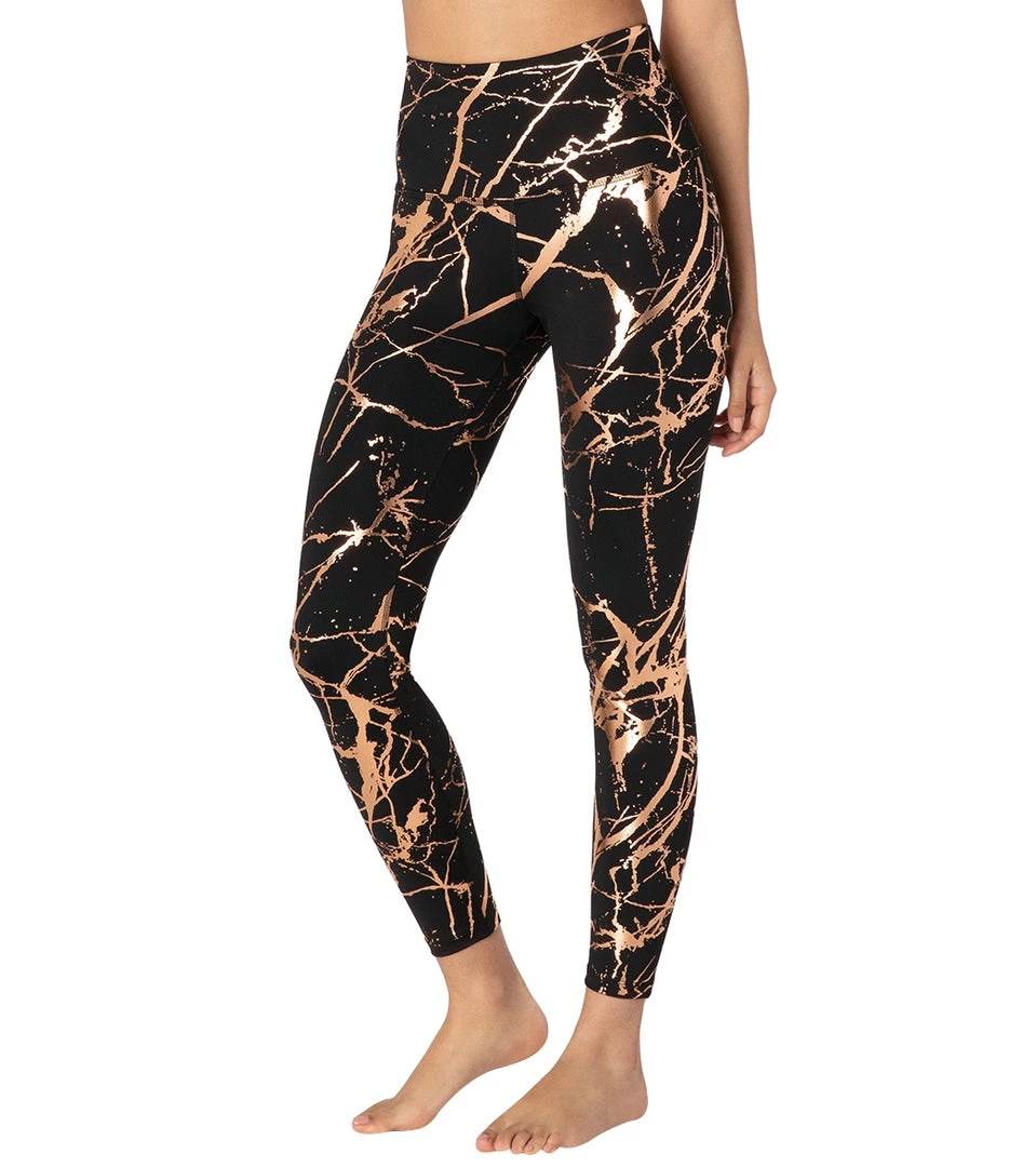 Beyond Yoga Lost Your Marbles High Waisted 7/8 Yoga Leggings Black/Shiny Rose Gold Marble 4 Beyond Yoga Lost Your Marbles High Waisted 7/8 Yoga Leggings Black/Shiny Rose Gold Marble