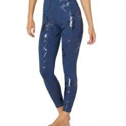 Beyond Yoga Lost Your Marbles High Waisted 7/8 Yoga Leggings Blue Horizon/Shiny Navy Marble