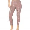 CLOTHING Beyond Yoga Lost Your Marbles High Waisted 7/8 Yoga Leggings Dusty Mauve/Shiny Gunmetal Marble