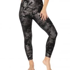 CLOTHING Beyond Yoga Foil Floral High Waisted 7/8 Yoga Leggings Black/Gray Foil Floral