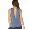 Beyond Yoga Boyfriend Jersey V-Neck Yoga Tank Blue Horizon Heather