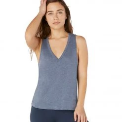 Beyond Yoga Boyfriend Jersey V-Neck Yoga Tank Blue Horizon Heather 10 Beyond Yoga Boyfriend Jersey V-Neck Yoga Tank Blue Horizon Heather
