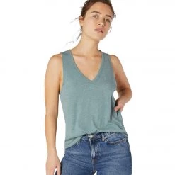 Beyond Yoga Boyfriend Jersey V-Neck Yoga Tank Wild Sage Heather CLOTHING