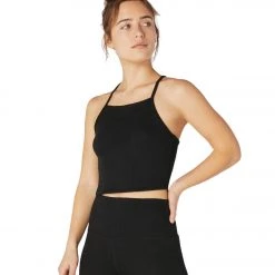 CLOTHING Beyond Yoga Step Beyond Cropped Yoga Tank Black
