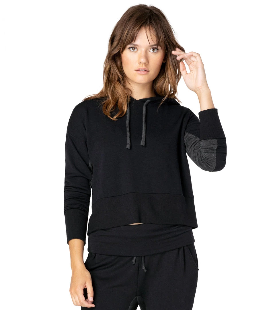 Beyond Yoga Tonal Block Cropped After Yoga Hoodie Black CLOTHING 4 Beyond Yoga Tonal Block Cropped After Yoga Hoodie Black CLOTHING