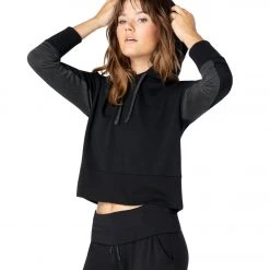 Beyond Yoga Tonal Block Cropped After Yoga Hoodie Black CLOTHING 13 Beyond Yoga Tonal Block Cropped After Yoga Hoodie Black CLOTHING