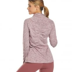Women Balance Collection 1/4 Zip After Yoga Pullover Heather Amaranth