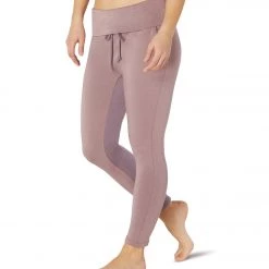Beyond Yoga Tonal Block Foldover Sweatpant Yoga Joggers Dusty Mauve