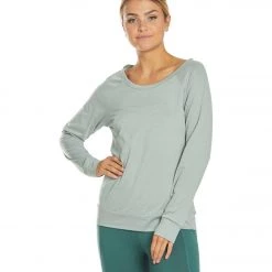 CLOTHING Balance Collection Lively Layering Yoga Top Heather Slate Grey