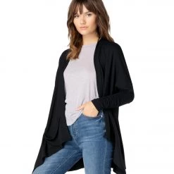 CLOTHING Beyond Yoga Ribbed Draped Yoga Cardigan Black