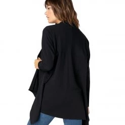 CLOTHING Beyond Yoga Ribbed Draped Yoga Cardigan Black