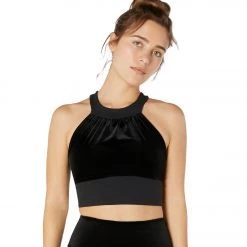 Beyond Yoga Velvet Cropped Yoga Tank Black