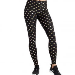 CLOTHING DYI Printed Signature Yoga Leggings Gold Hearts