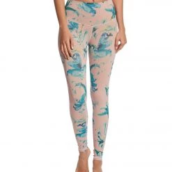 DYI Printed Signature Yoga Leggings Rose/Teal CLOTHING