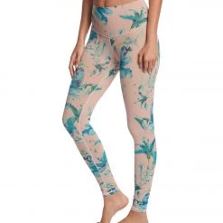 DYI Printed Signature Yoga Leggings Rose/Teal CLOTHING