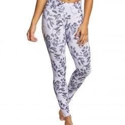 DYI Printed Signature Yoga Leggings Lilac/Navy CLOTHING