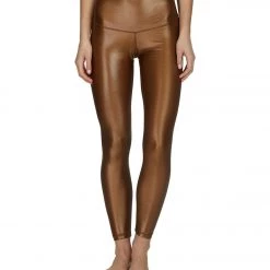 CLOTHING DYI High Waisted Shine Signature Yoga Leggings Bronze