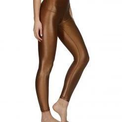 CLOTHING DYI High Waisted Shine Signature Yoga Leggings Bronze