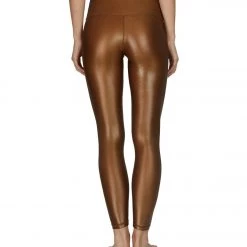 CLOTHING DYI High Waisted Shine Signature Yoga Leggings Bronze