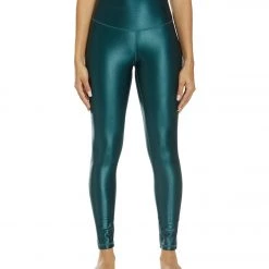 DYI High Waisted Shine Signature Yoga Leggings Forest